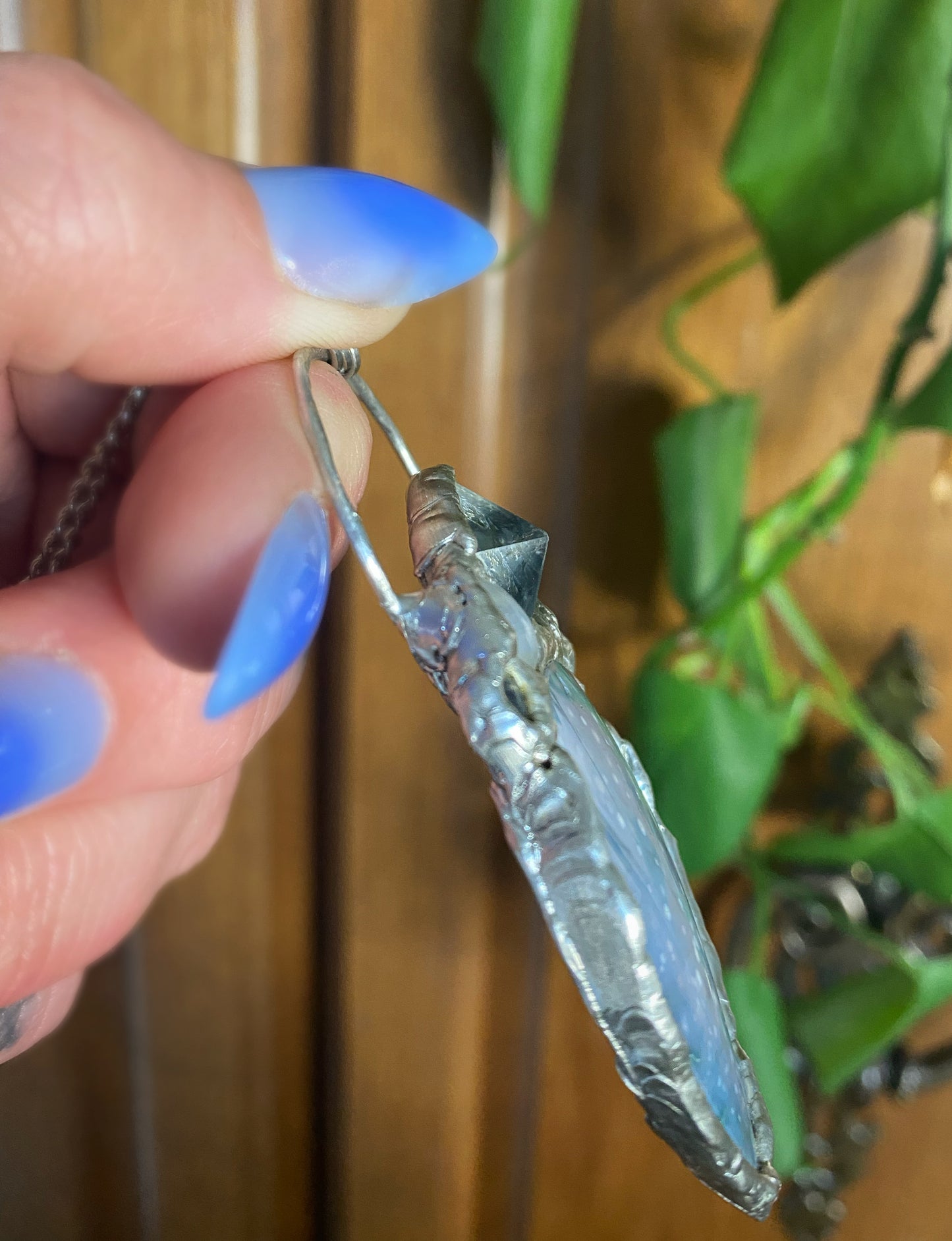 Winter Magic Grape Agate, Quartz, and Moonstone Pendant