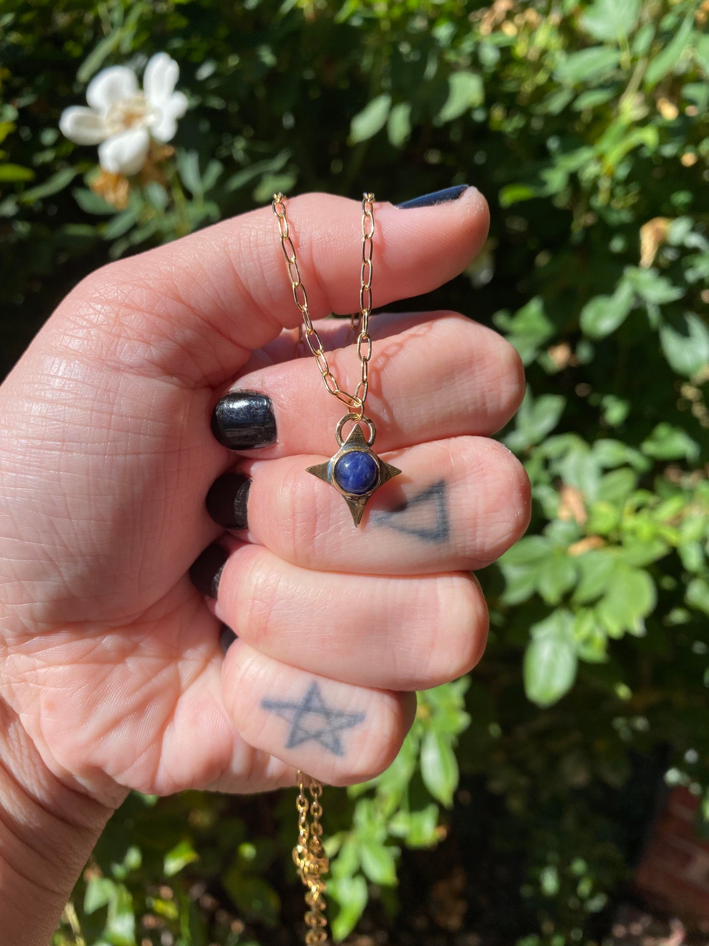 Whimsigoth Brass + Sodalite Choker Pendant