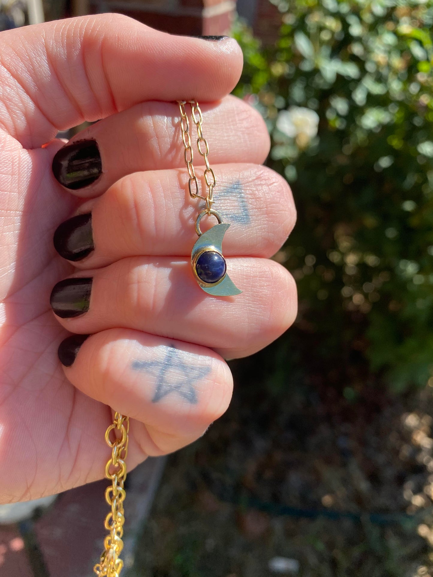 Whimsigoth Brass + Sodalite Choker Pendant