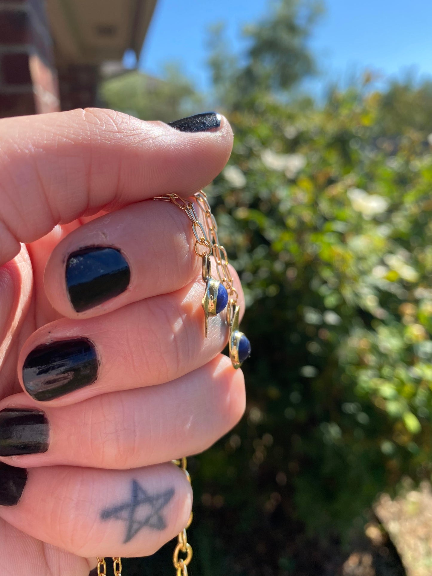 Whimsigoth Brass + Sodalite Choker Pendant