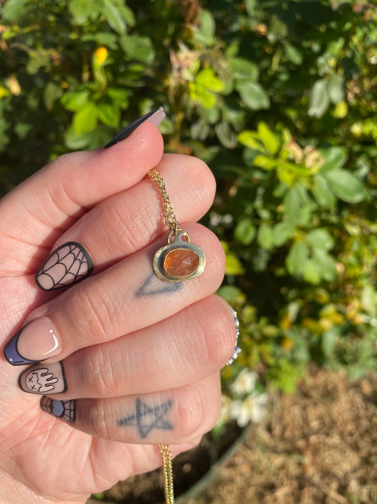 Crystal + Brass Halloween Pendants