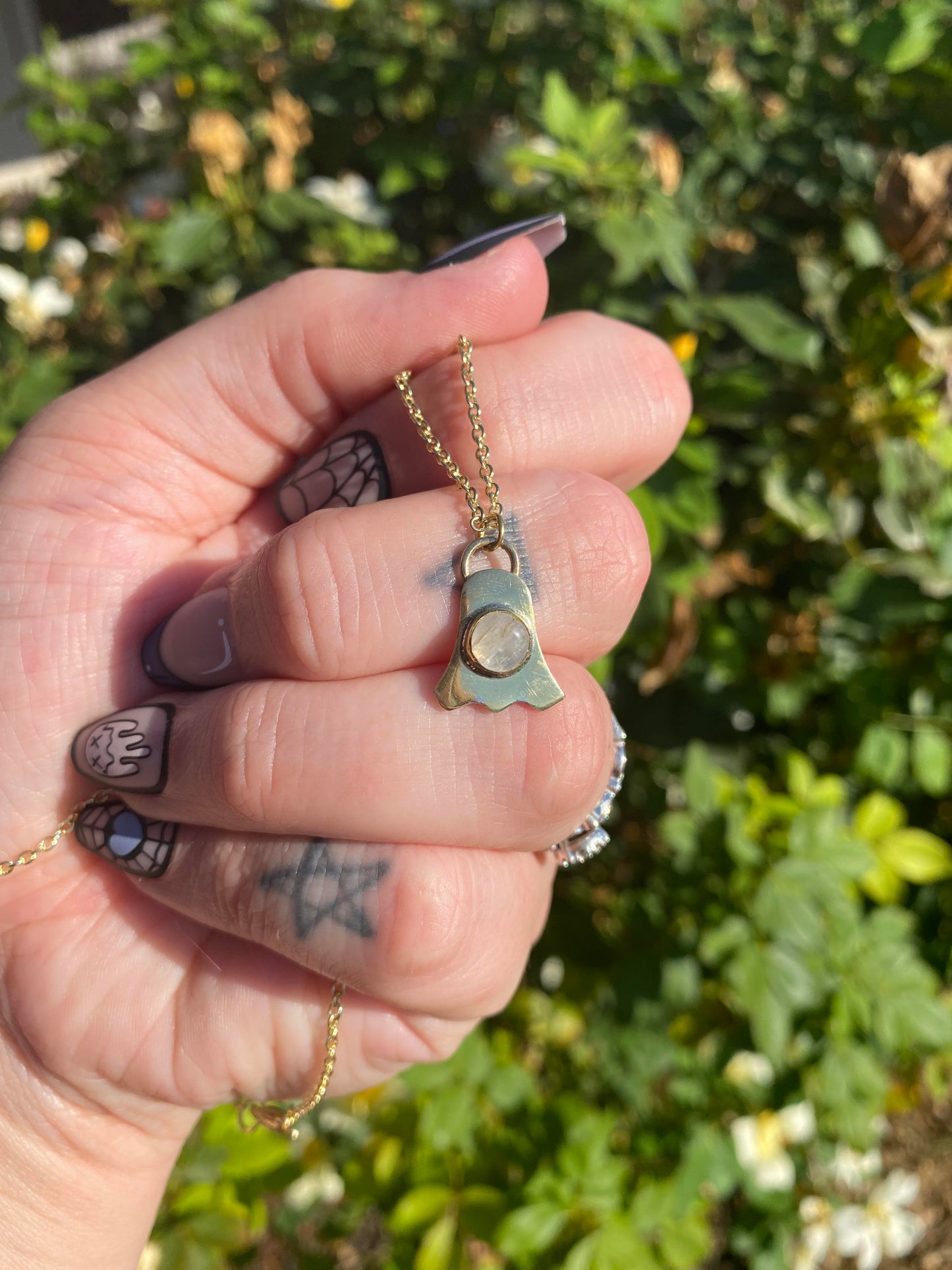 Crystal + Brass Halloween Pendants