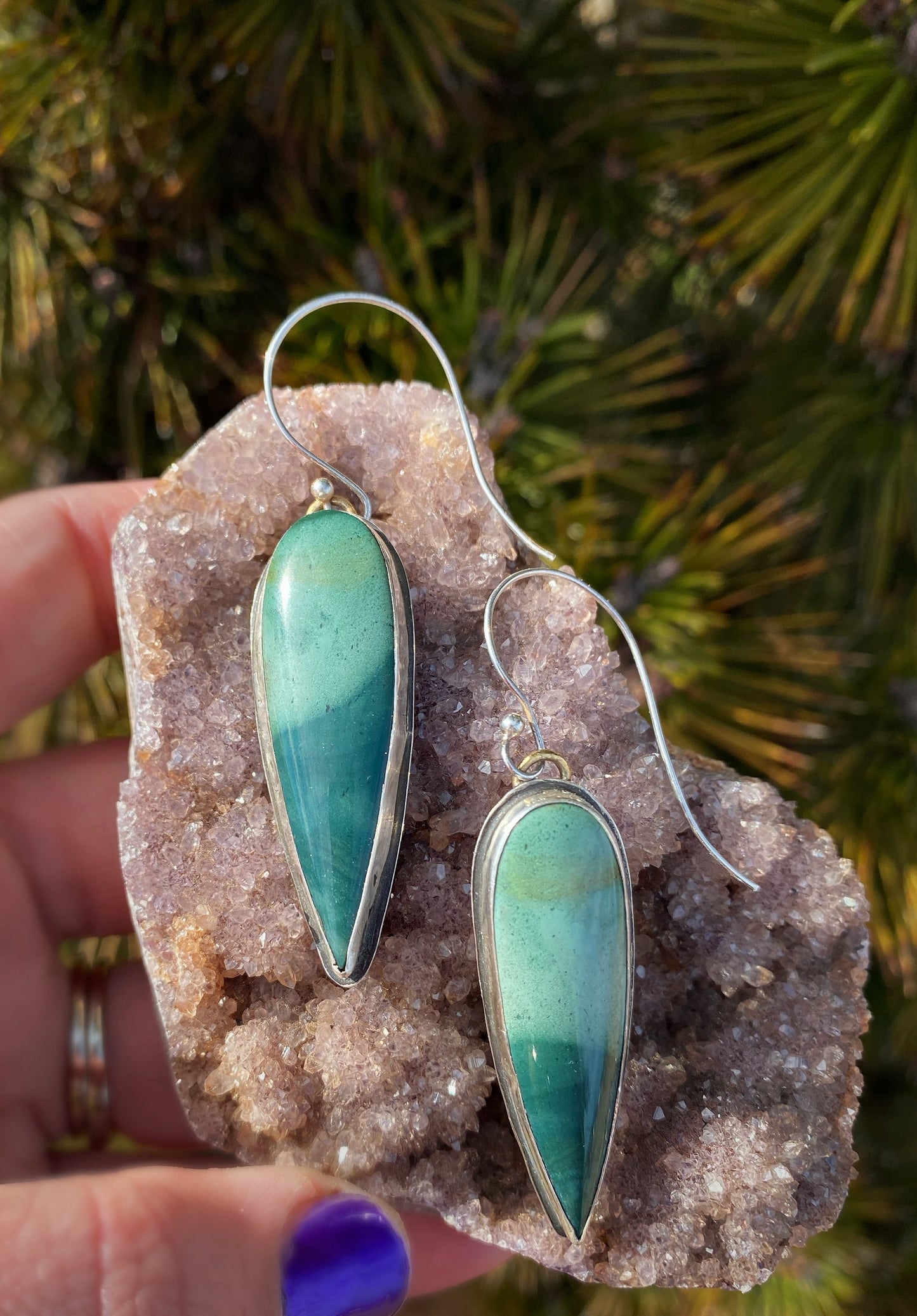 Claws Out Polychrome Jasper + Sterling Silver Earrings