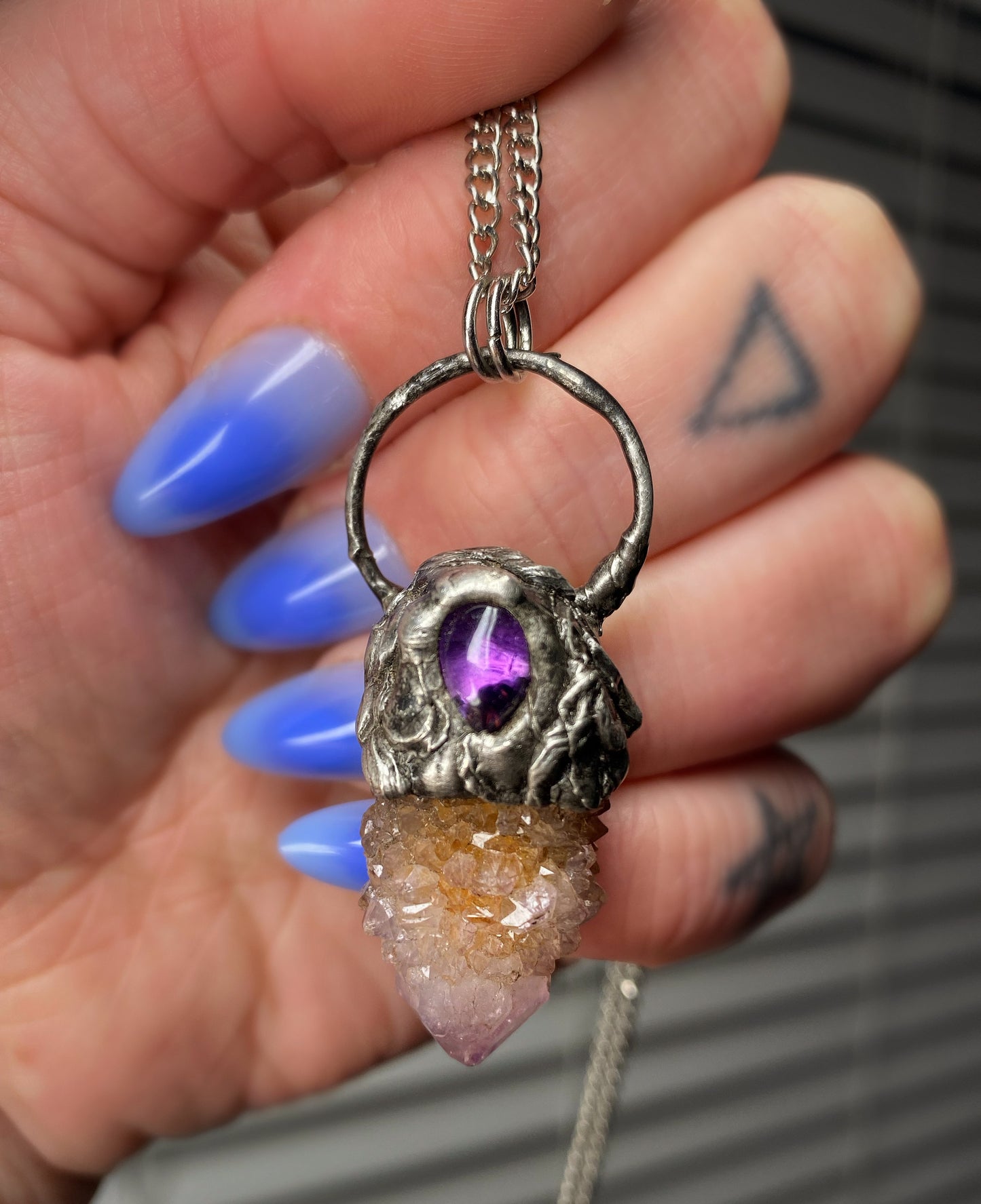 Secret Potion Amethyst and Spirit Quartz Pendant