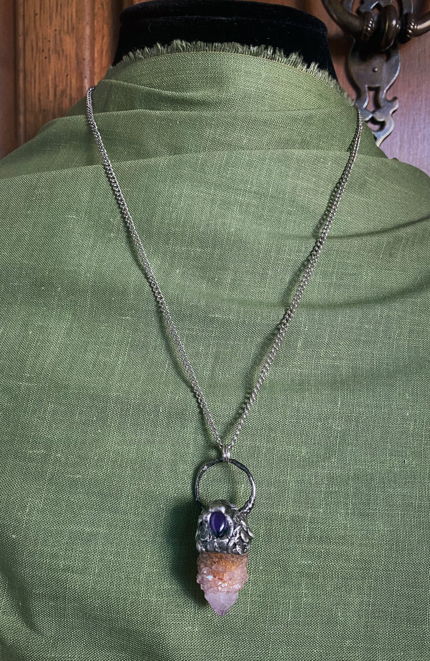 Secret Potion Amethyst and Spirit Quartz Pendant