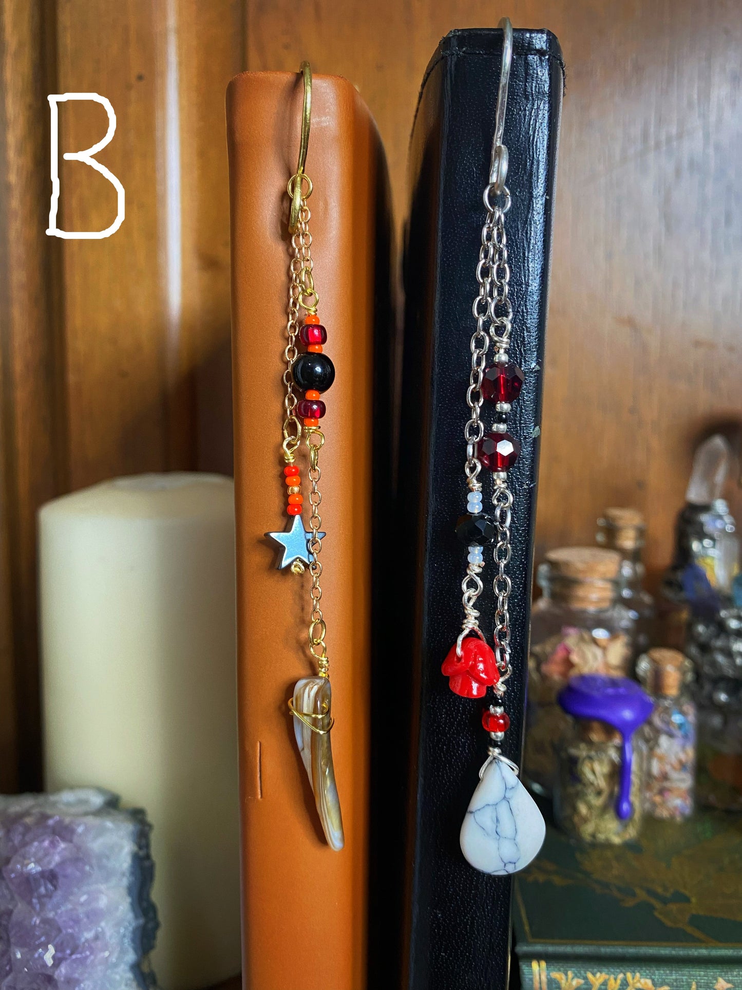 books with beaded crystal bookmarks