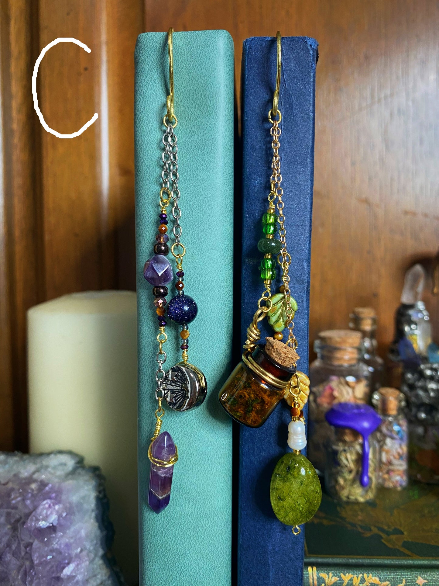 books with beaded crystal bookmarks