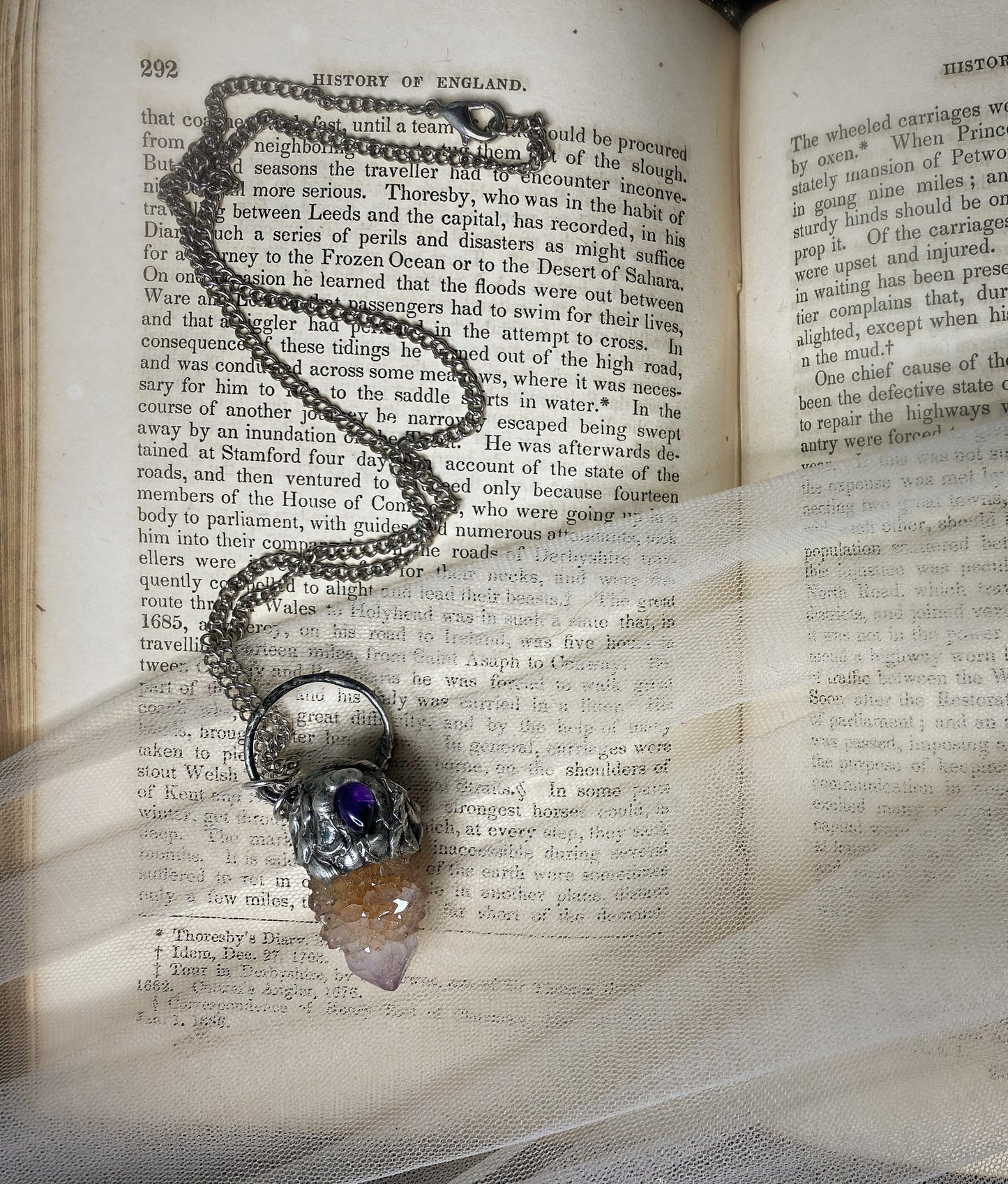 Secret Potion Amethyst and Spirit Quartz Pendant