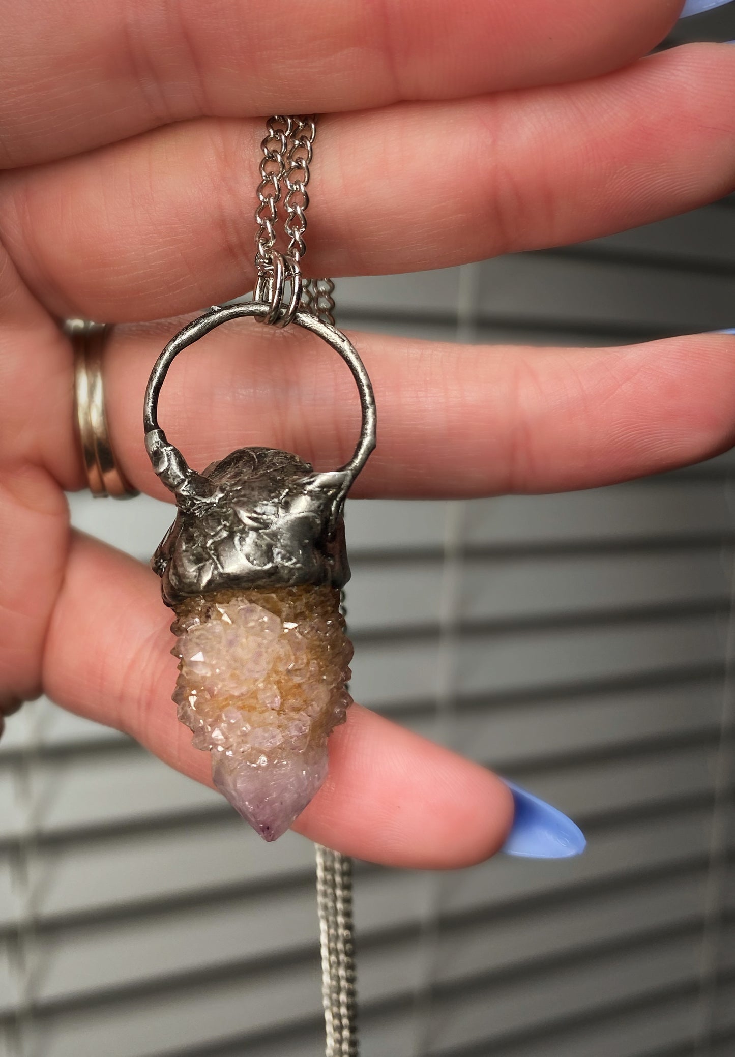 Secret Potion Amethyst and Spirit Quartz Pendant