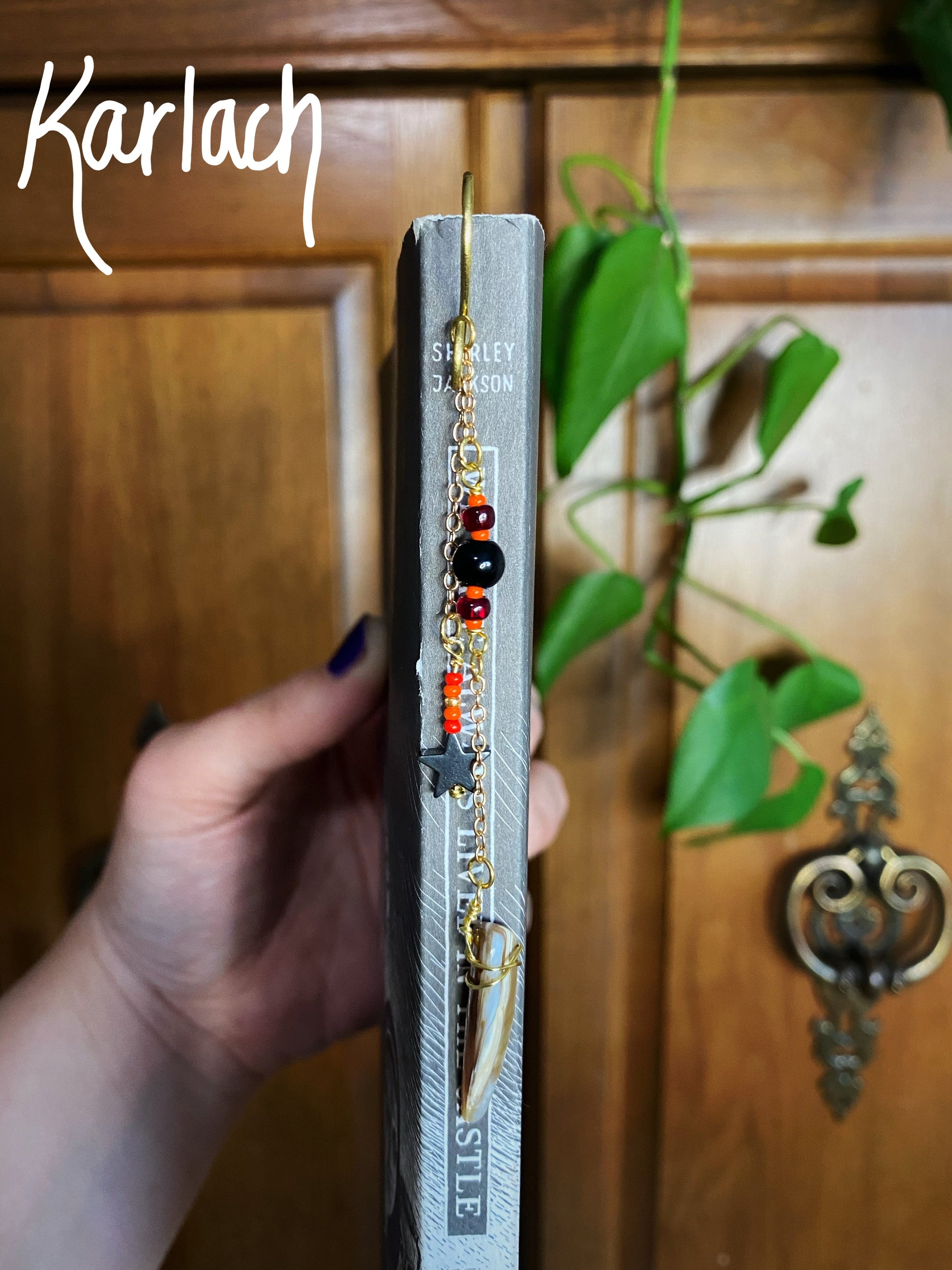 book with beaded bookmark