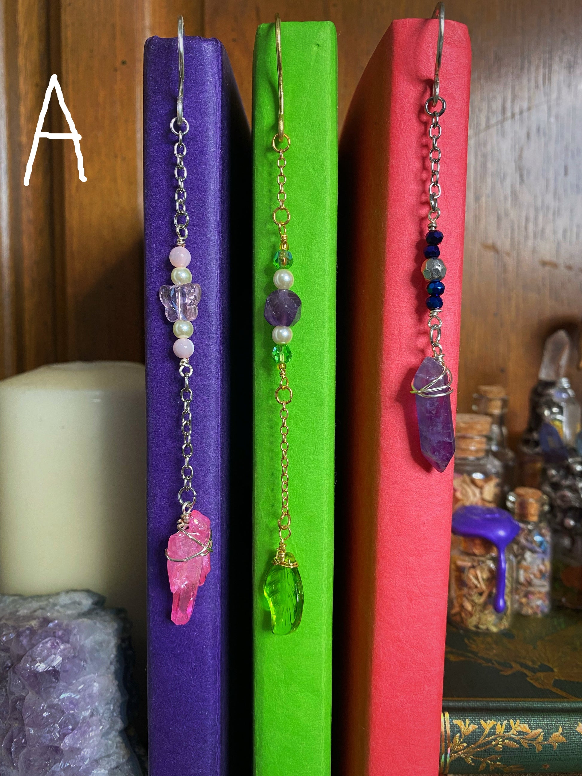 books with beaded crystal bookmarks