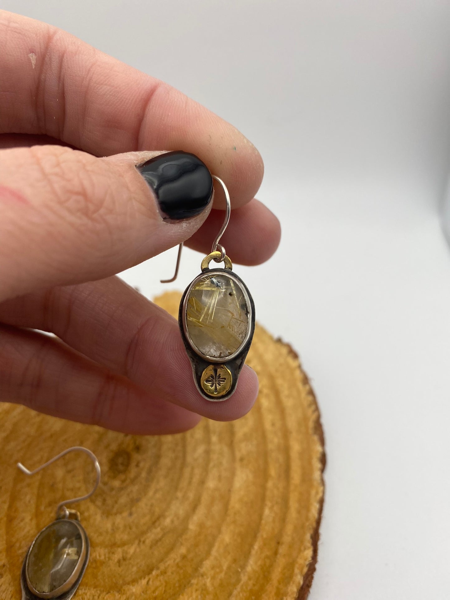 Sunshine in a Bottle Golden Rutilated Quartz + Sterling Silver Earrings