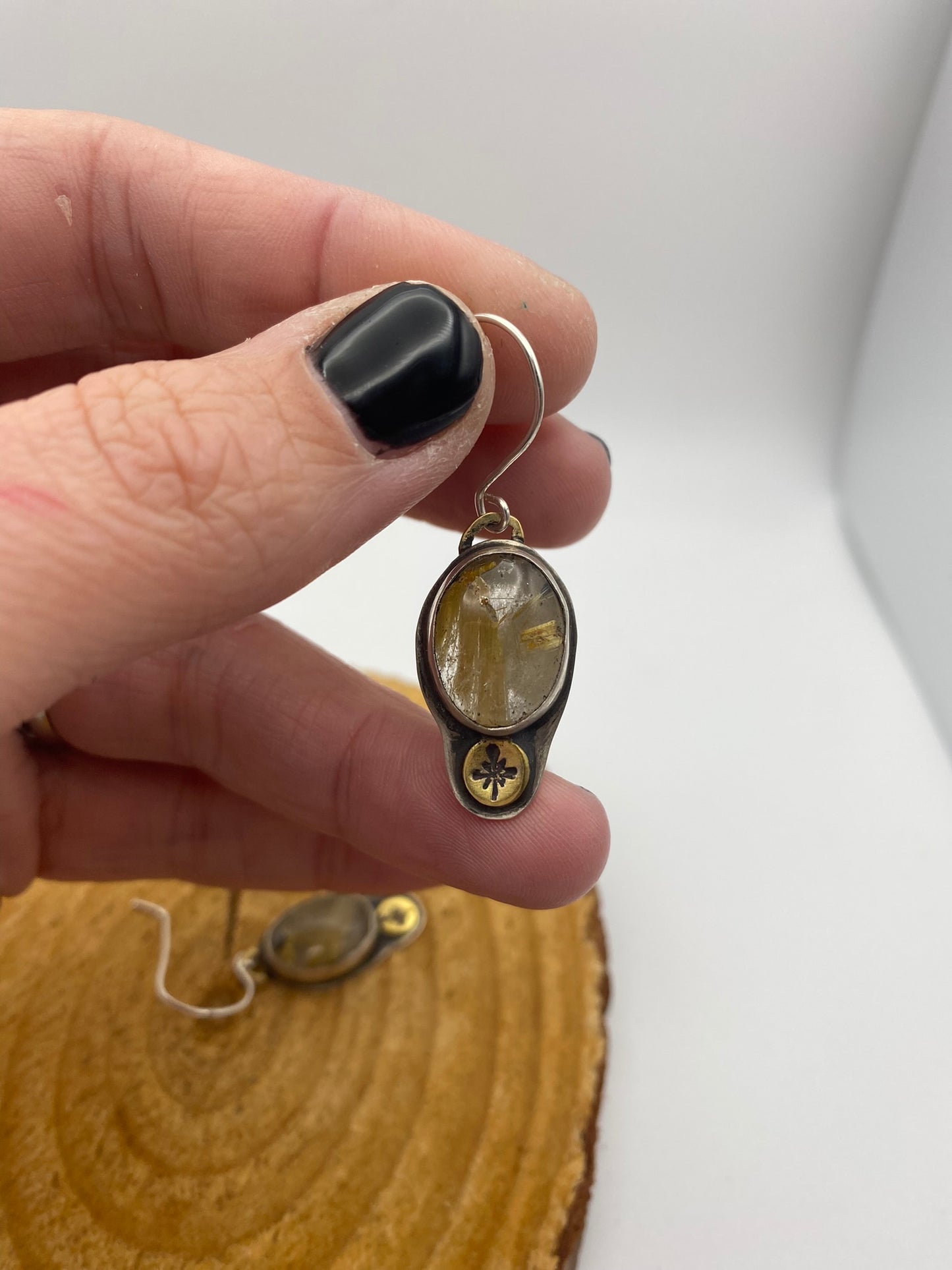 Sunshine in a Bottle Golden Rutilated Quartz + Sterling Silver Earrings