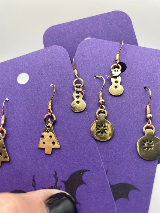 Holiday Spirit Brass Earrings