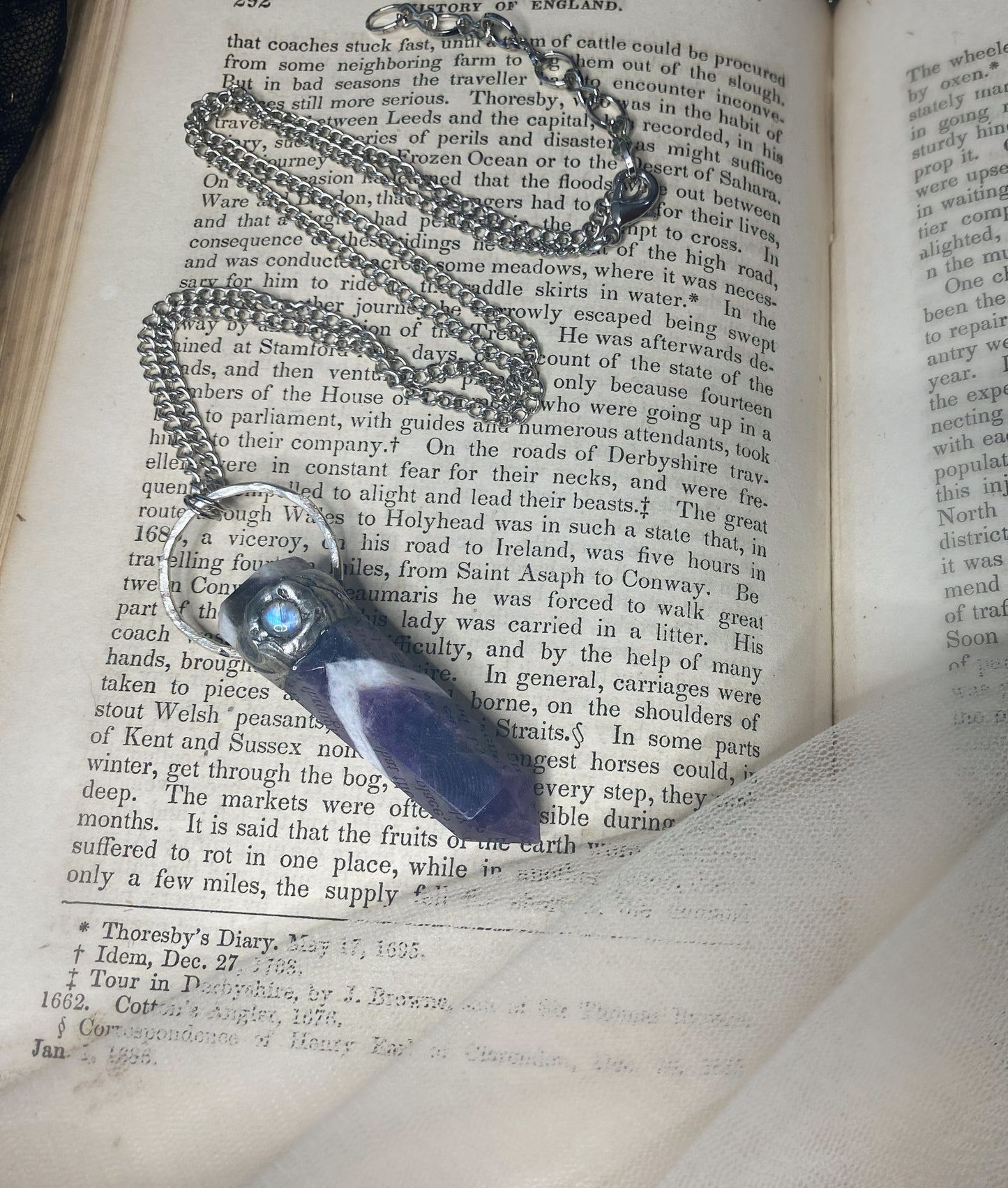 The Seer Chevron Amethyst and Moonstone Pendant