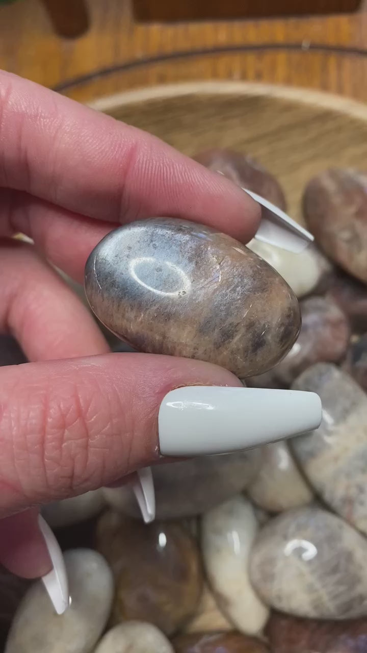 video of black moonstone with sunstone