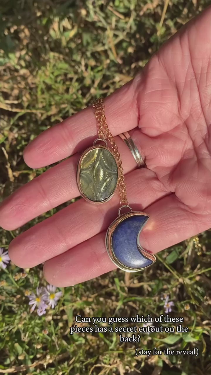 labradorite and lapis lazuli pendants video