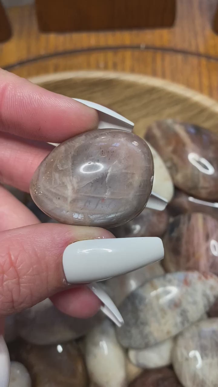 video of black moonstone with sunstone