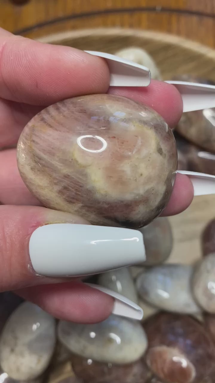 video of black moonstone with sunstone