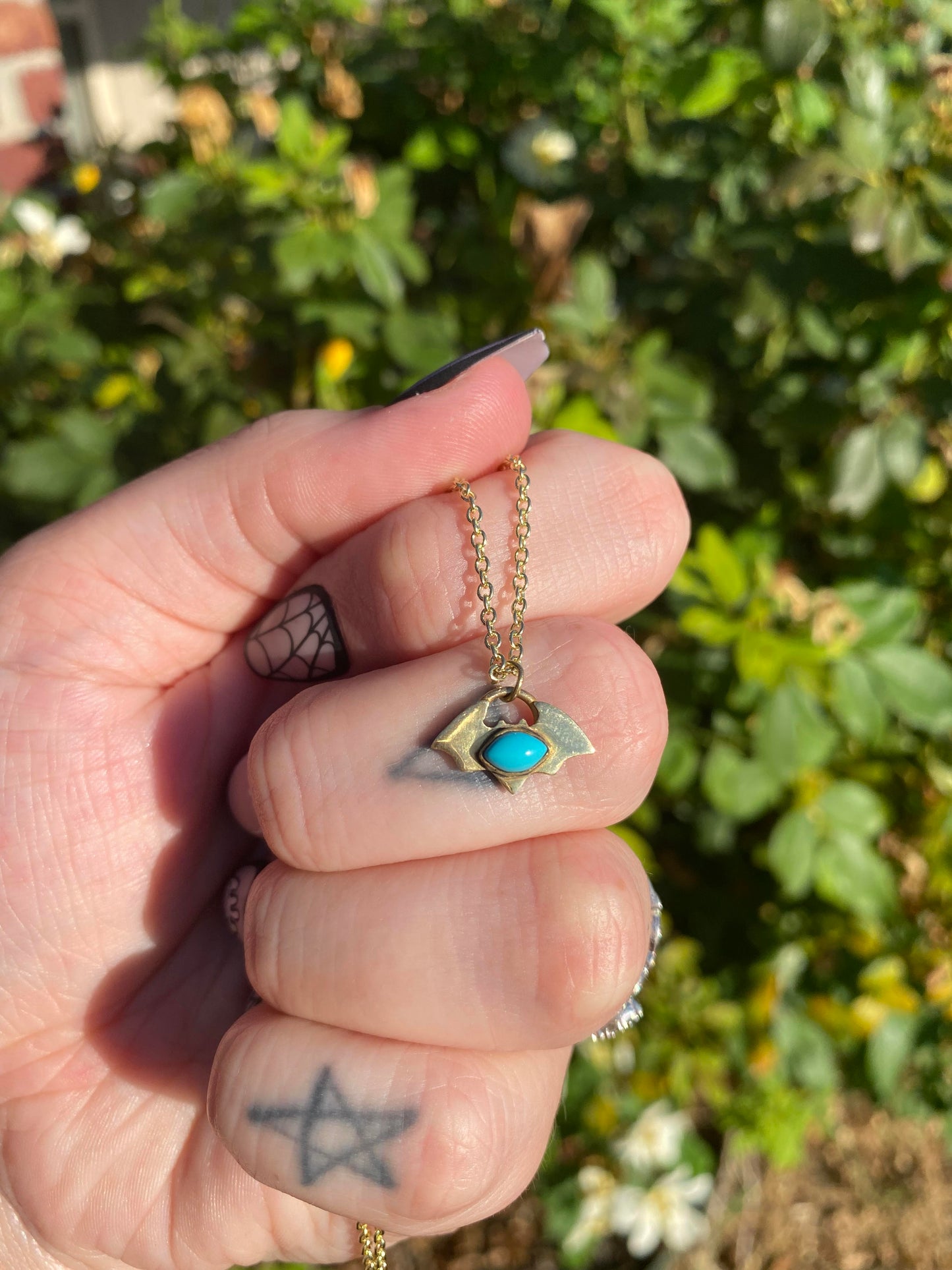 Crystal + Brass Halloween Choker Pendant